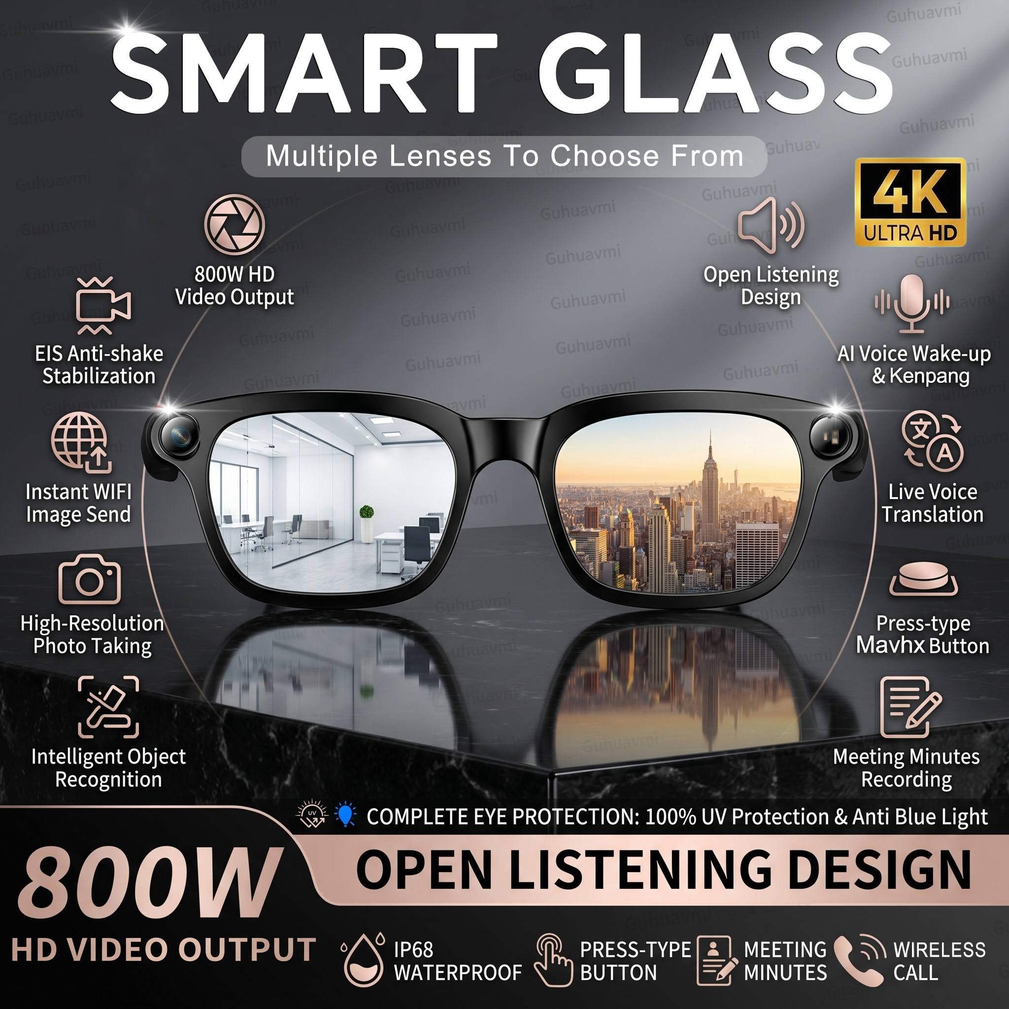 Audio Music Video - New Smart AI Glasses with 800W