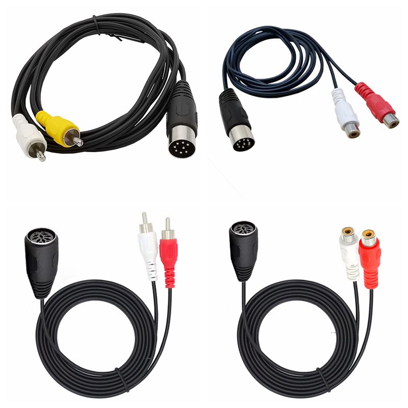 Audio Music Instrumental - Din 8 Pin To 2RCA Cable
