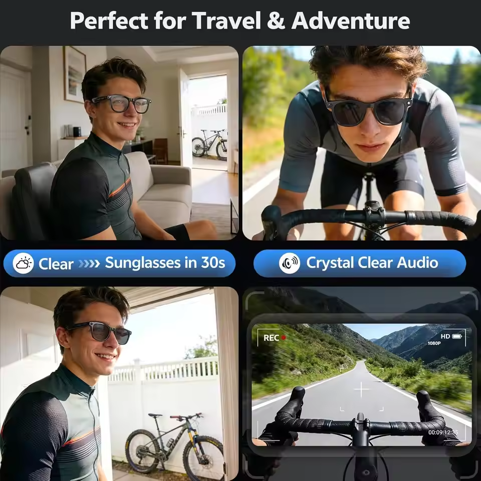 Wireless Smart Camera Glasses  - đánh giá và giá Audio Music Video