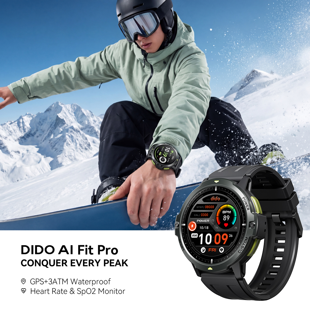 Dido AI Fit Pro GPS Smartwatch - đánh giá và giá Audio Music Light