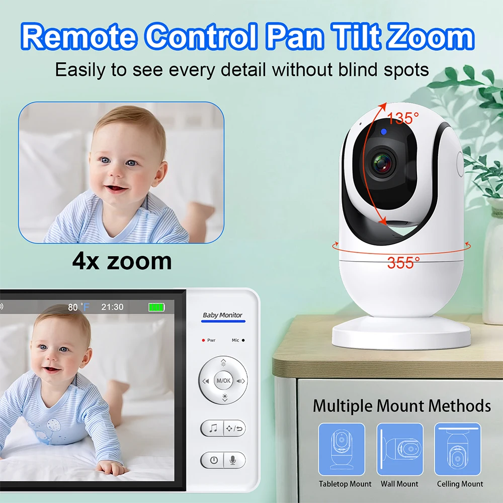 7.0'' Video Baby Monitor 720P  - đánh giá và giá Audio Music Video