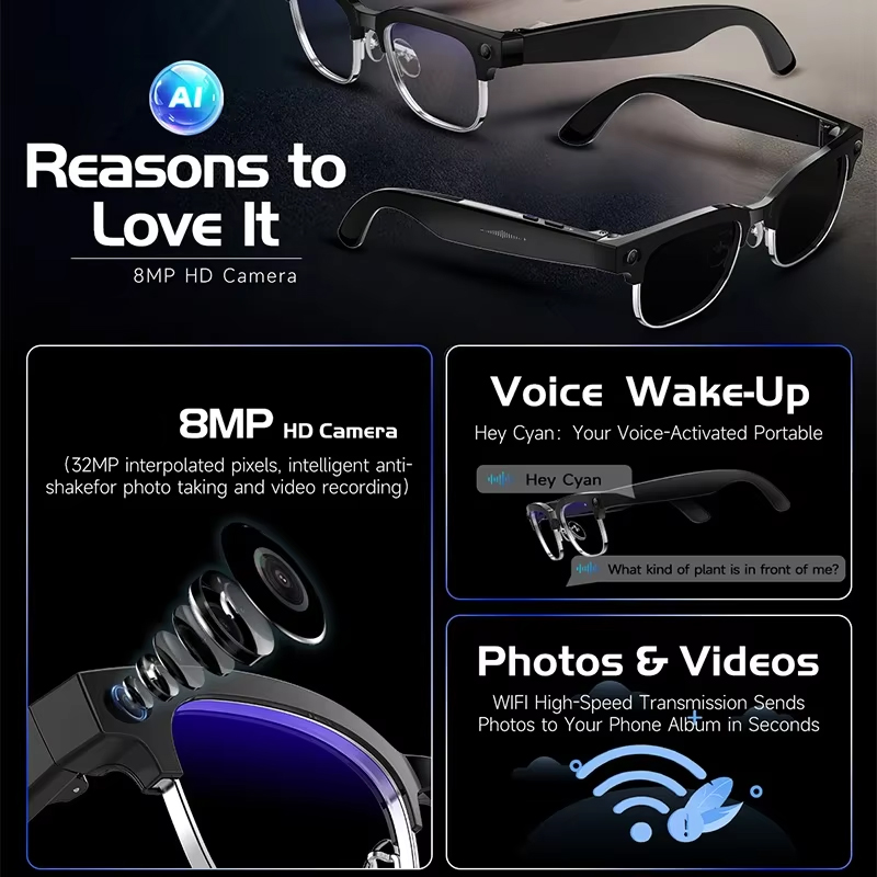 Smart Camera Glasses Photo and - đánh giá và giá Audio Music Video