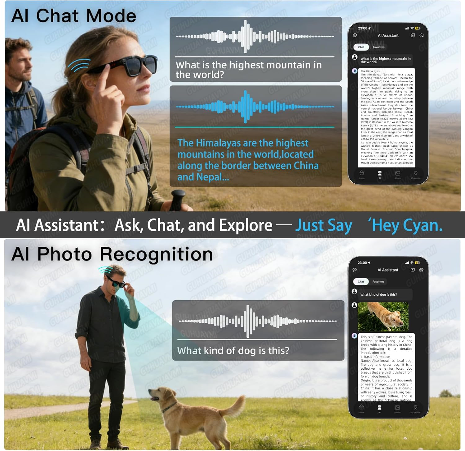 New Smart AI Glasses with 800W - đánh giá và giá Audio Music Video
