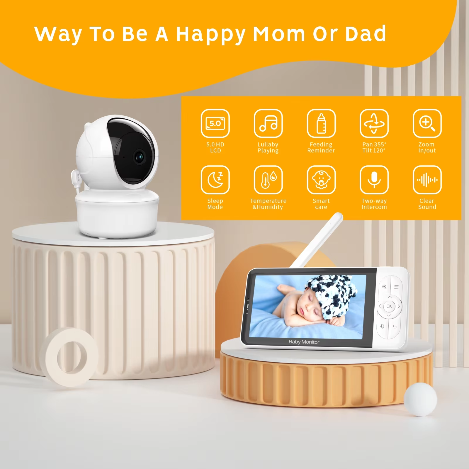 Babystar 5-inch Tuya baby moni - đánh giá và giá Audio Music App