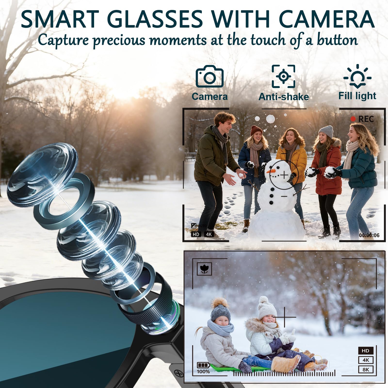 Black Smart Ai Glasses for Men - đánh giá và giá Audio Music Video