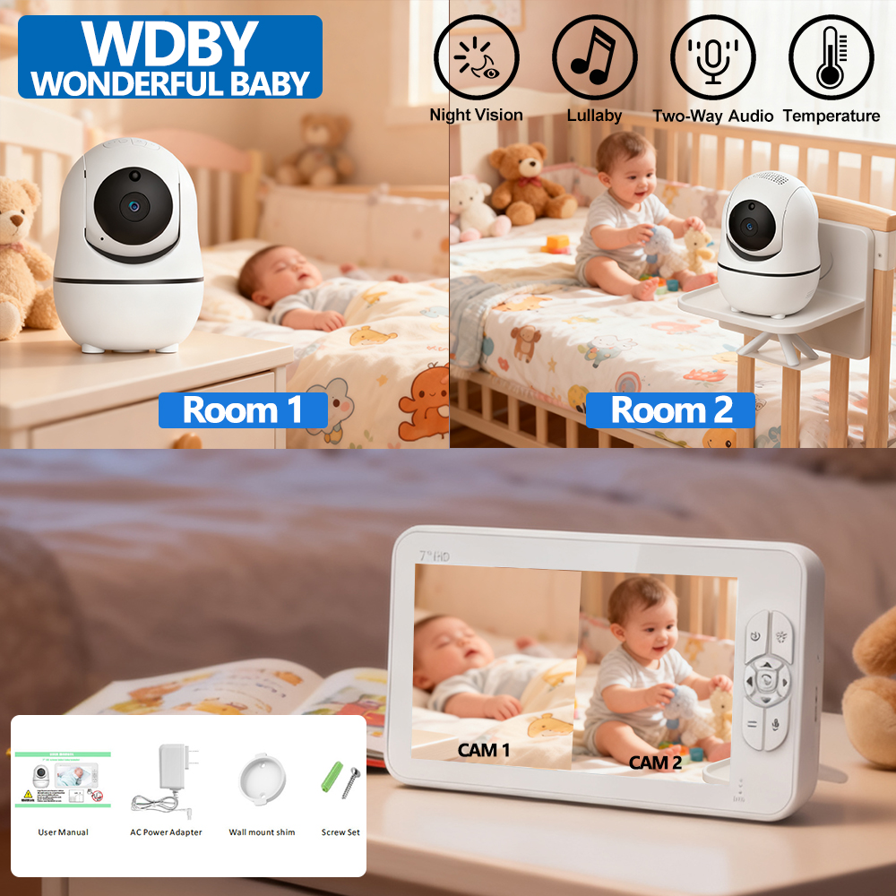 7.0 Inch HD Video Baby Monitor - đánh giá và giá Zoom Audio Music
