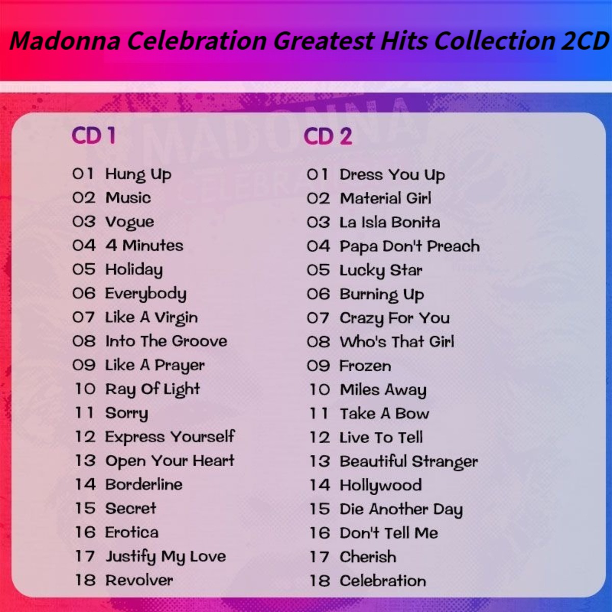 Madonna Celebration The Ultima - đánh giá và giá Audio Music Of