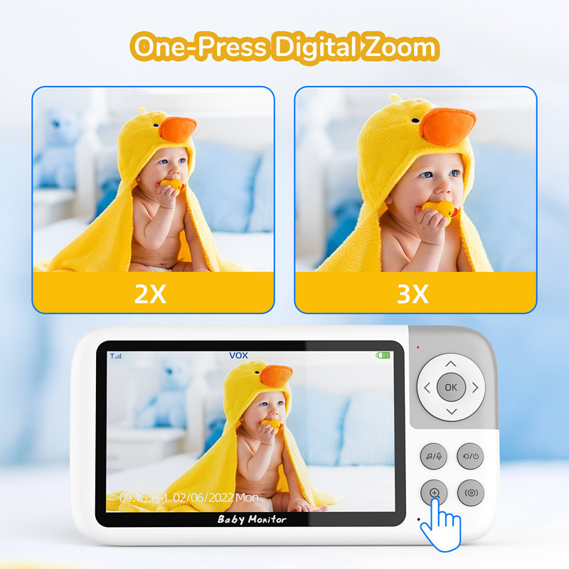 5 Inch 1080P LCD Baby Monitor  - đánh giá và giá Zoom Audio Music