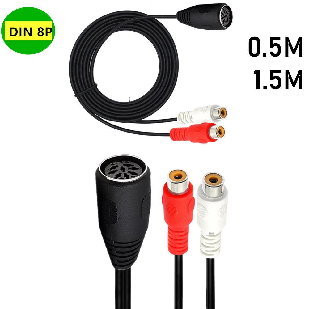 Din 8 Pin To 2RCA Cable 8Pin D - đánh giá và giá Audio Music Instrumental