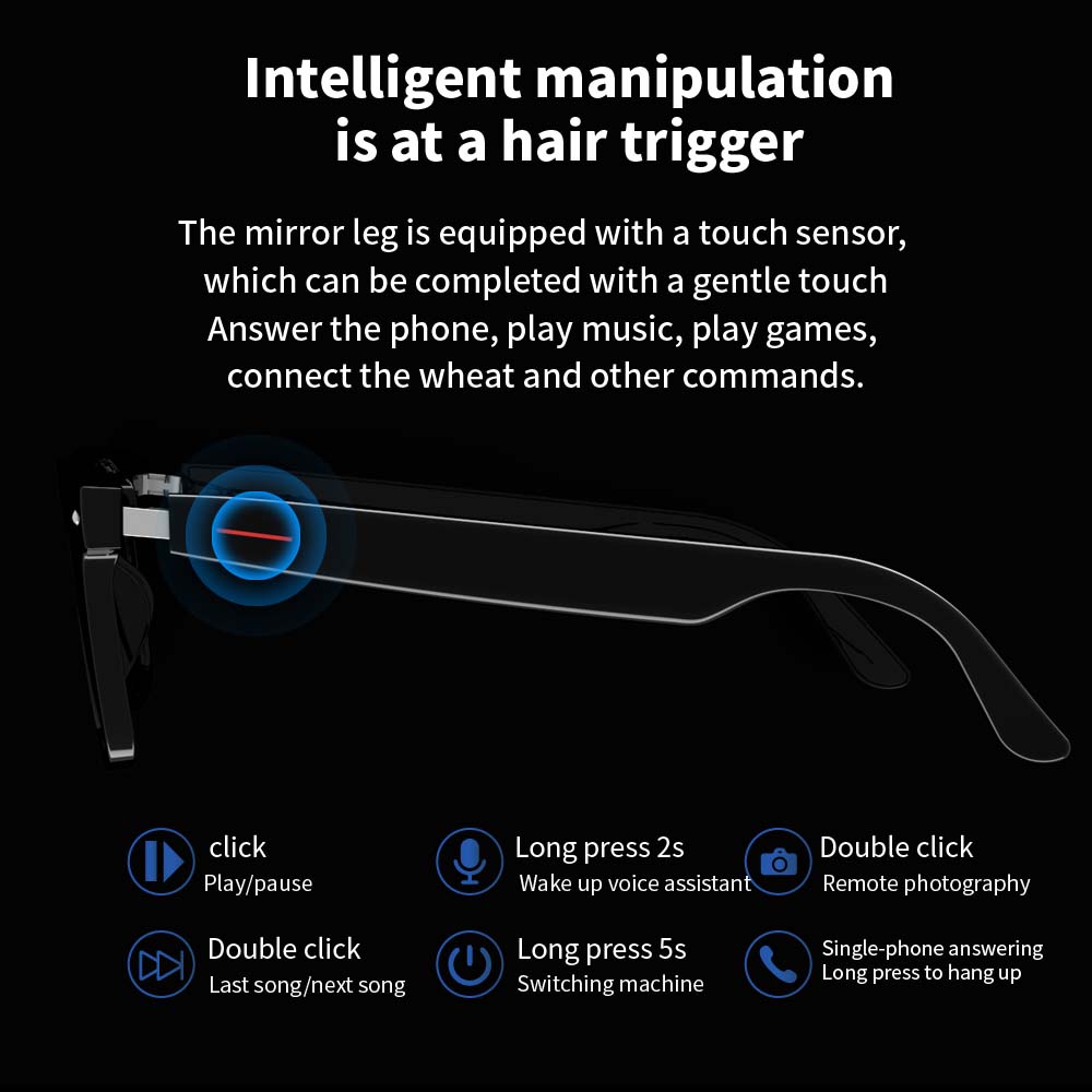 SENBONO E13 Smart Glasses:Blue - đánh giá và giá Audio Music Light